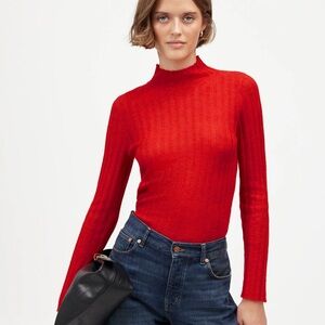 Madewell Red Mock Neck Sweater